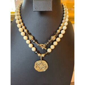 Premier Designs Multi-Strand Beaded Toggle Statement Necklace 38-inch wrap style